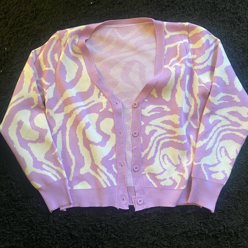 NEW Purple Zebra Cardigan